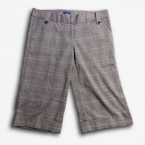 ellemenno Brown Plaid Bermuda Shorts Womens Size 13 Glen Check Knee Length